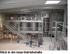 Blick in die neue Betriebshalle